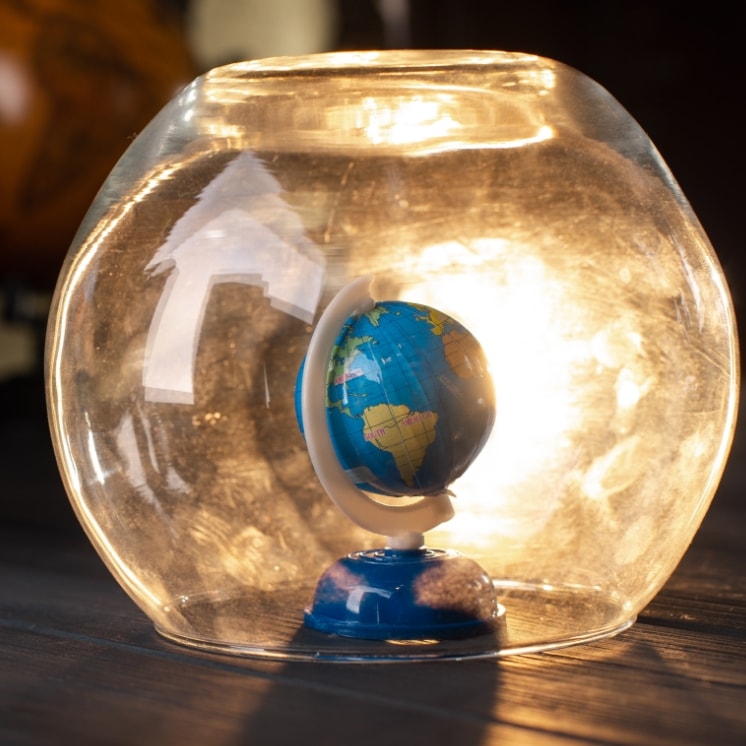 Globe inside jar