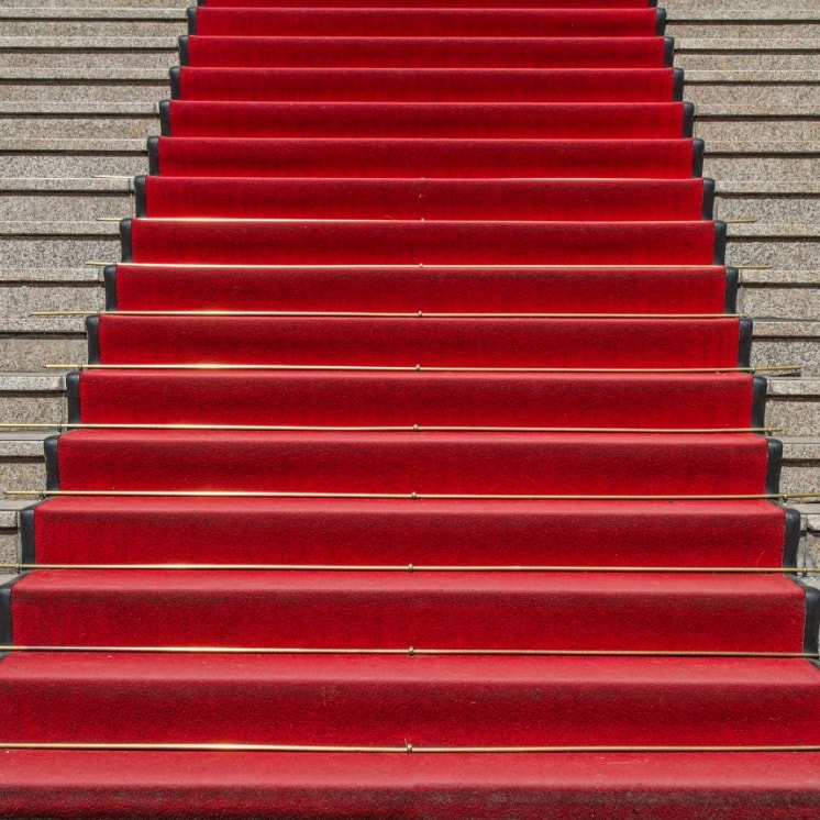 Red carpet stairs
