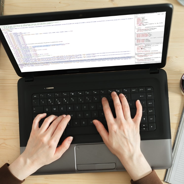 person using laptop