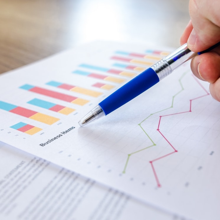 Person showing analytics report