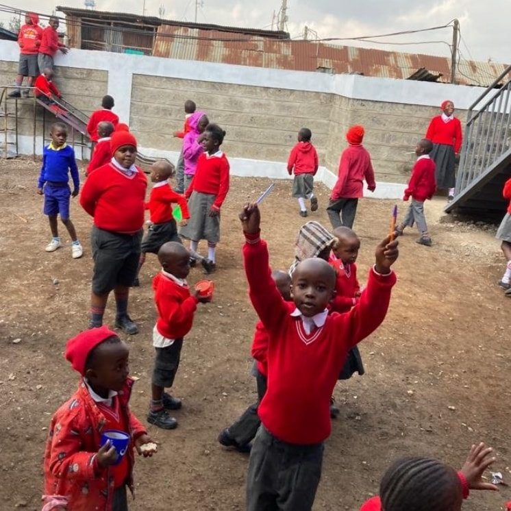 kids enjoying school play area
