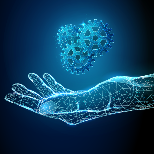 Computer Generated Hand with Gears