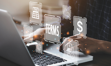 Business professional using application for lease extraction Business professional using application for lease extraction